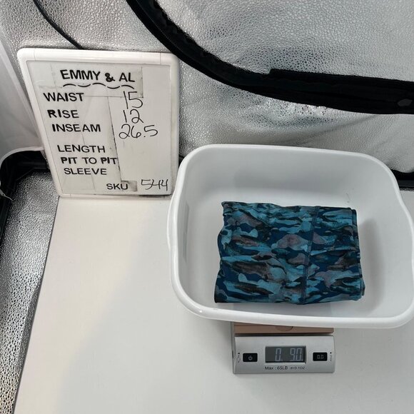 Tahari Sport Womens Camo Leggings Size L Blue Side Pocket NWT Athletic MSRP $90 - Picture 11 of 11